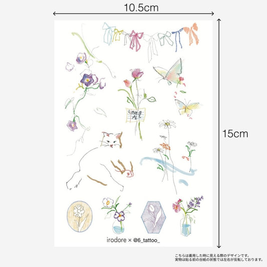 Crayon drawing - 6_tattoo_ シートサイズ 10.5cm×15cm