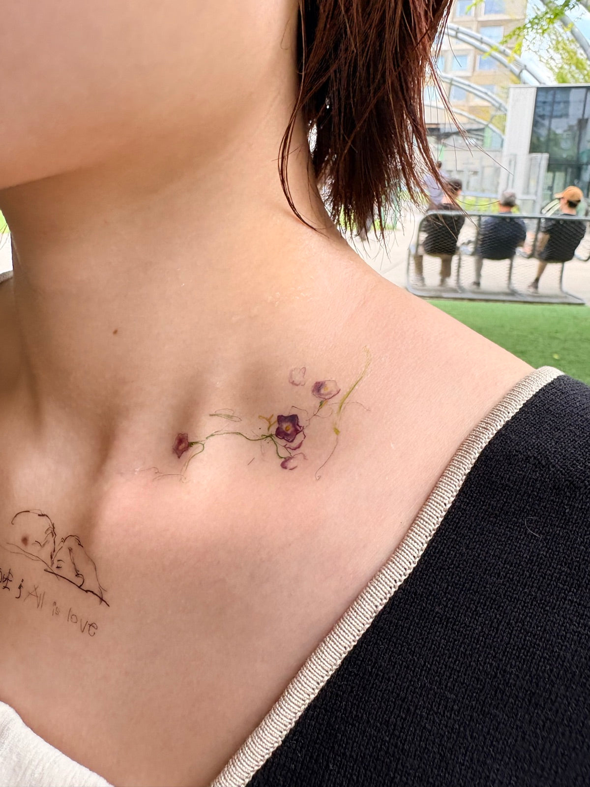 Crayon drawing - 6_tattoo_ 着画 鎖骨