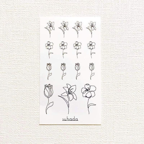 Flower ＆ Red heart - 2枚セット [ID: spa1063]