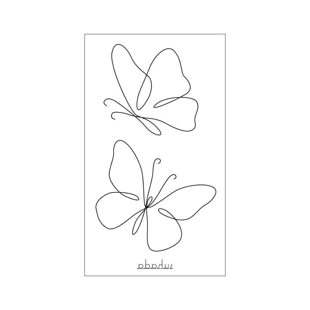 タトゥーシールLine butterfly - ジャグアタトゥー  [ID: sor0740]