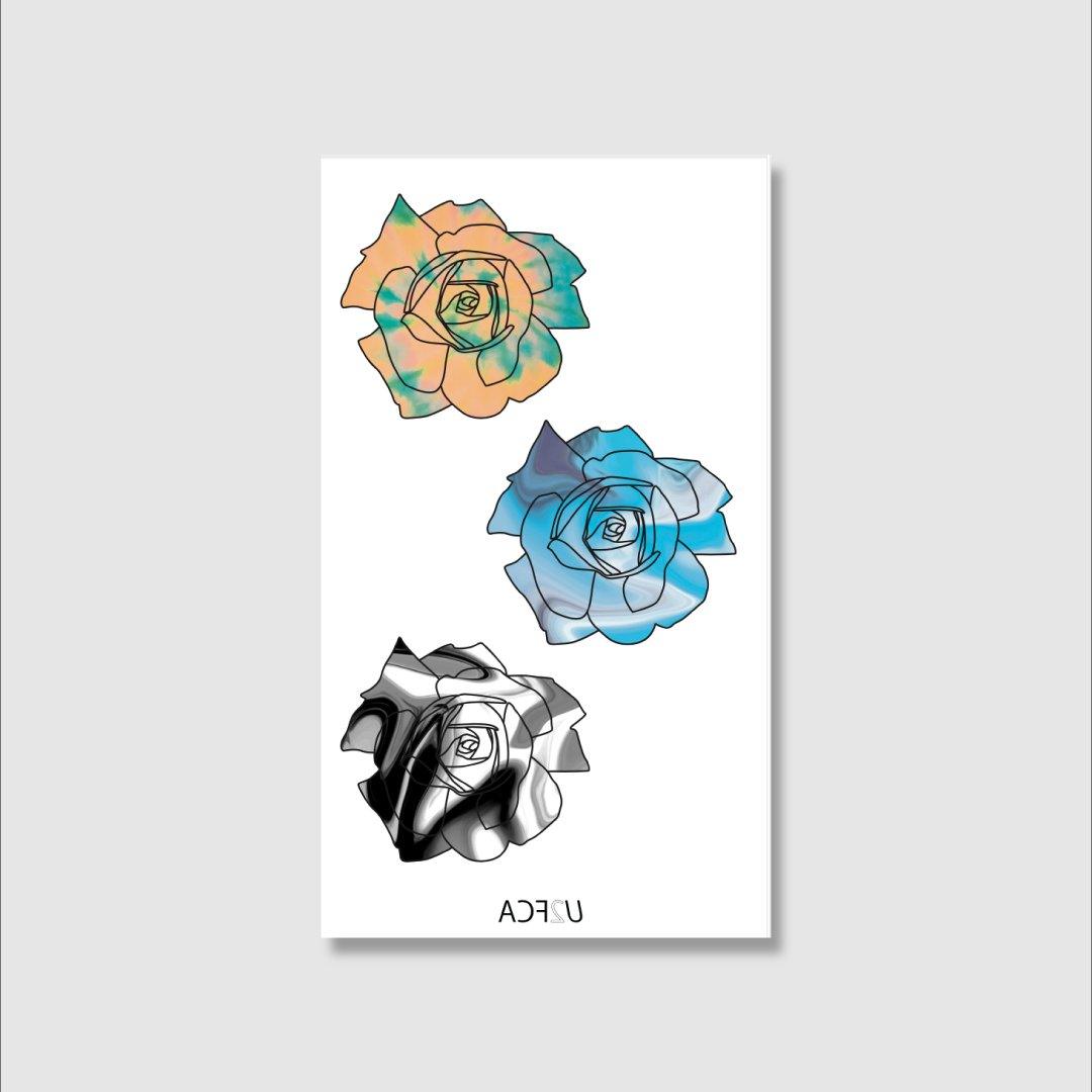 タトゥーシールmarble rose [ID: uor0479]